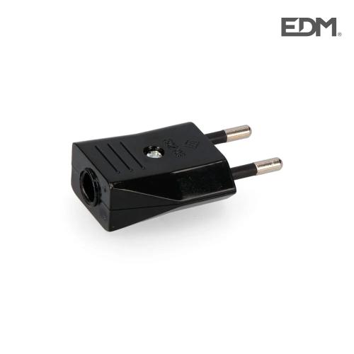 Ficha 10a 250v Preta 4mm (Retractilada) Edm