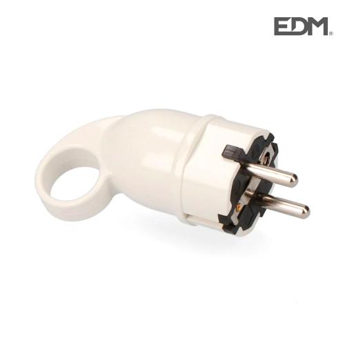 Ficha Schuko 4.8mm T/Tl Branco com Anilha Par.