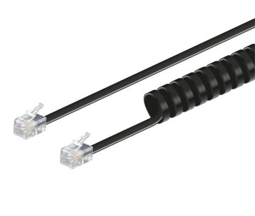 Cabo De Telefone Em Espiral Rj10 Macho Preto 2.1m