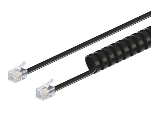 Cabo De Telefone Em Espiral Rj10 Macho Preto 4.5m