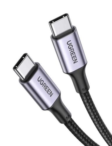 Cabo Ugreen 70429 Usb-C 2.0 M/M 5a 100w Power Delivery Quick Charge 3.0 2m Trançado Preto