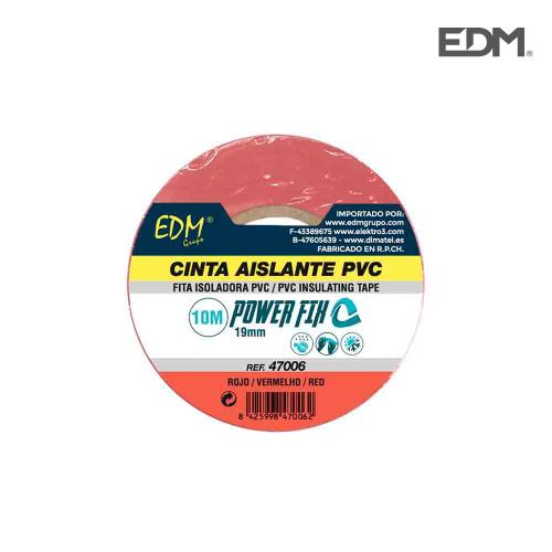 Fita Isoladora 10mx19mm Vermelha Edm