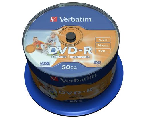 Dvd-R Verbatim 4,7gb 50pcs Spin.Wideps 16x Non-Id