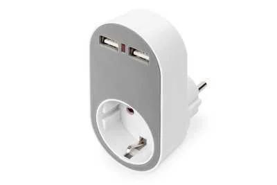 Digitus Universal Steckdosenadapter Mit 2 X Usb-A