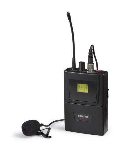 Microfone sem fios portátil UHF