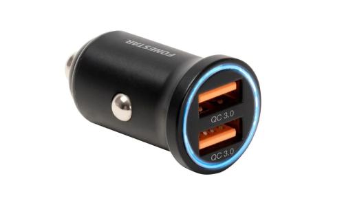 Carregador de Isqueiro Qc 3.0 2x Usb C/ Led