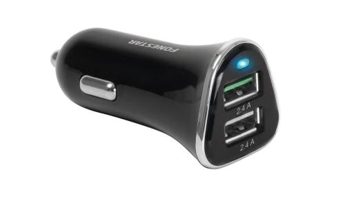 Carregador de Isqueiro 1x Usb Qc 3.0 + Usb 5v/2.4a