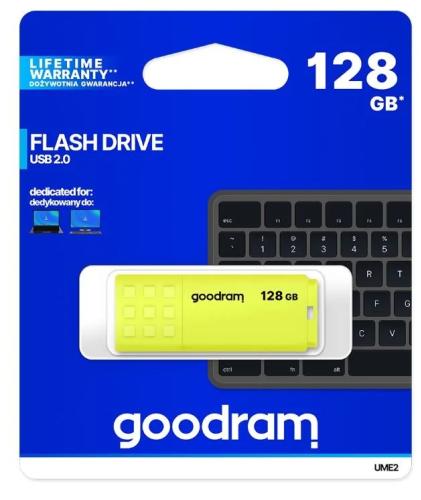 Pendrive 128gb Usb 2.0 Goodram Ume2 Yellow
