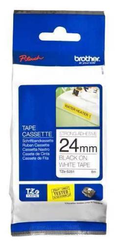 Brother Fita 24mm Branco/Preto