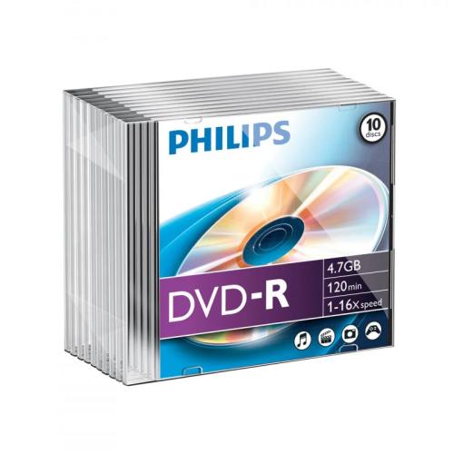 1x10 Philips DVD-R 4,7 GB 16x SL