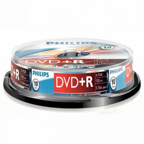 Pack 10x Discos Dvd+R 4.7gb 16x - Philips