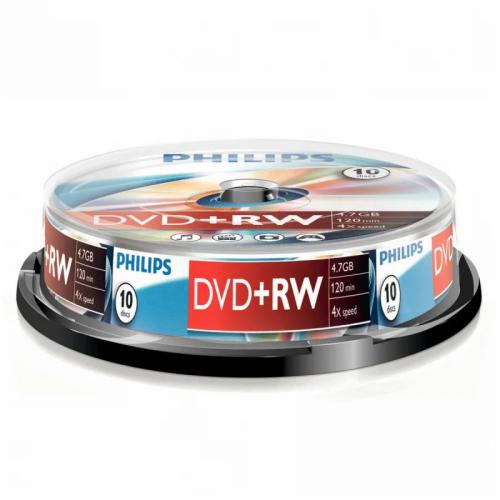 1x10 Philips DVD RW 4,7 GB 4x SP