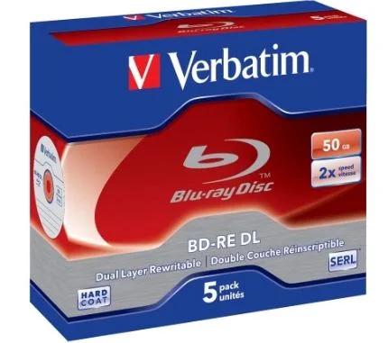1x5 Verbatim Bd-Re Blu-Ray 50gb 2x Velocidade, Bra