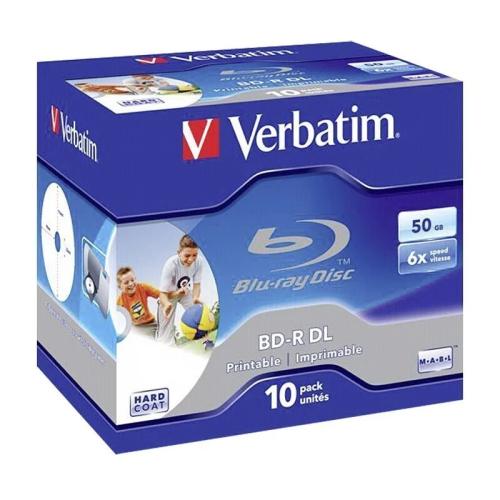 1x10 Verbatim Bd-R Blu-Ray 50gb 6x Speed