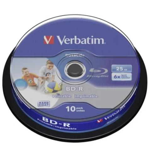 1x10 Verbatim Bd-R Blu-Ray 25 Gb 6x Velocidade Dl