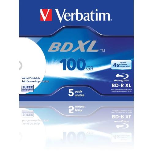 Bluray Verbatim 100gb 5pcs Bd-R Jc Printable