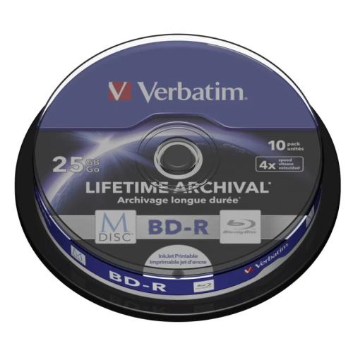 1x10 Verbatim M-Disc Bd-R Bluray 25 Gb 4x Velocida