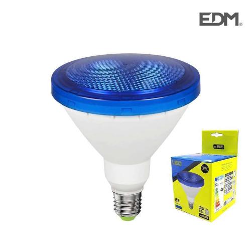 Lâmpada E27 15w 230v Led Par38 Azul Ip64 1200lm