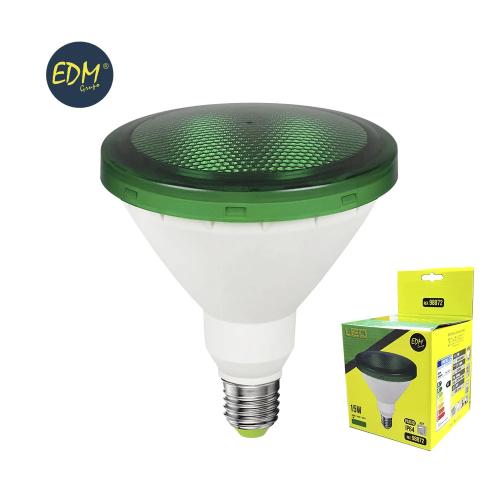 Lâmpada E27 15w 230v Led Par38 Verde Ip64 1200lm