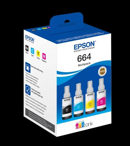 Recarga de Tinta Epson Serie 664 Multipack 4 Cores - Ecotank 3600/ 4550/ 16500