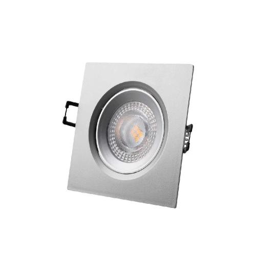 Downlight LED Quadrado de Encastrar 5w 4000k Luz Dia Aro Cromado 9x9cm Edm