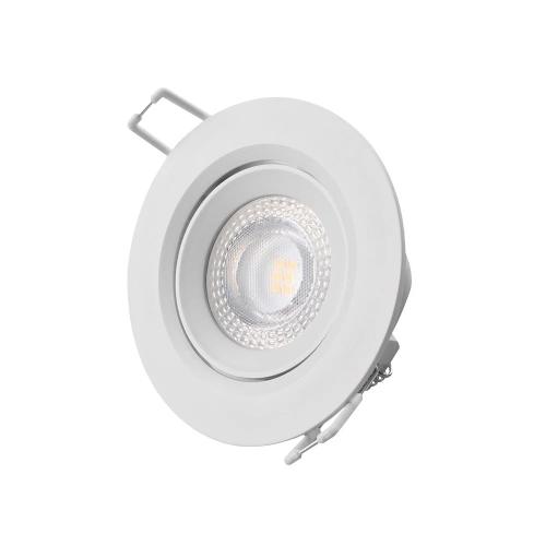 Downlight LED Redondo de Encastrar 5w 3200k Luz Quente Aro Branco Ø9cm Edm