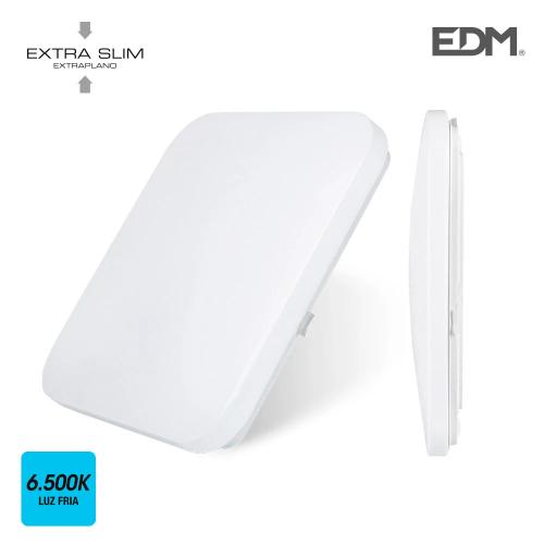 Candeeiro de Parede de Superfície LED Extra Fino 24w 6500k 37,5x37,5x7,1cm Edm