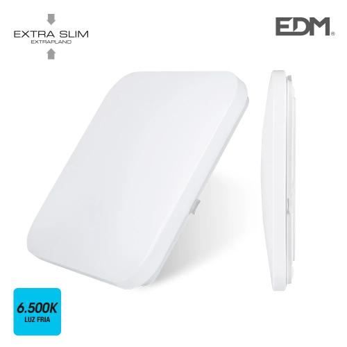 Candeeiro de Parede de Superfície LED Extra Fino 18w 6500k 33x33x7,1cm Edm