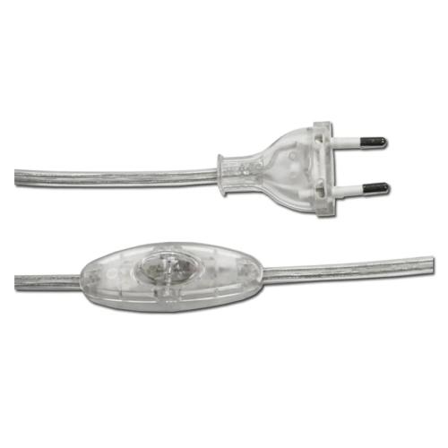 Cabo Plano Com Interruptor 3a 1,5mts Transparente