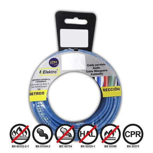 Rolo De Cabo 1,5mm Azul 5mts Livre De Halogéneos