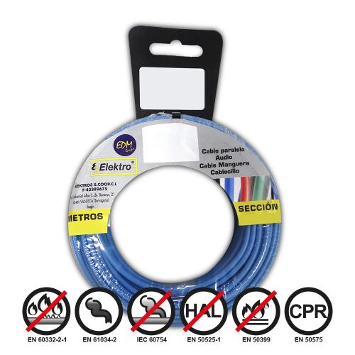 Rolo De Cabo Flexível 2,5mm Azul 5mts