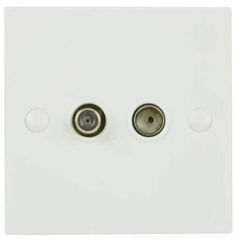 Tv Coaxial And Satellite Wallplate