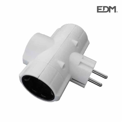 Ficha Tripla Femea T/tl 16a 250v (old-153) 4,8mm