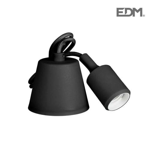 Cabo para Candeeiro Suspenso de Silicone E27 60w Cor Preto Edm
