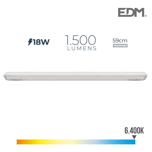 Armadura Led Ip65 18w 1500 Lumens 6.500k Luz Fria