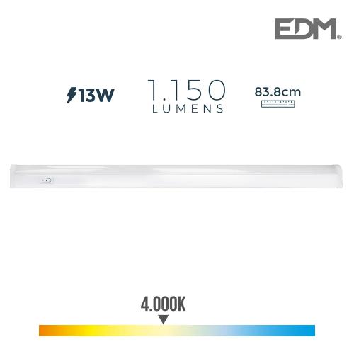 Armadura Eletrónica LED 13w 1150lm 4000k Luz Dia 3,6x83,8x3cm Edm