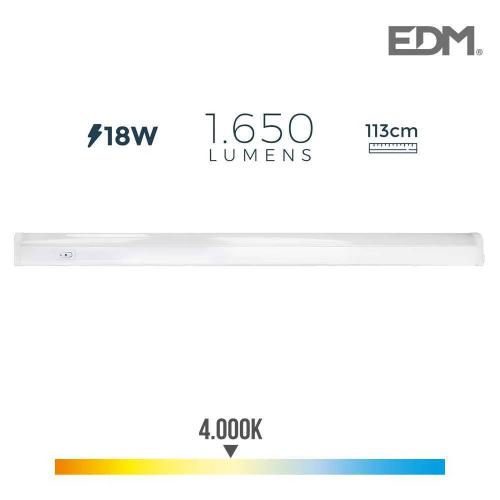 Armadura Eletrónica LED 18w 1650lm 4000k Luz Dia 3,6x113,8x3cm Edm