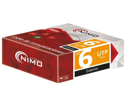 Cable para Datos Utp Cat.6 Rígido Exterior, 100m