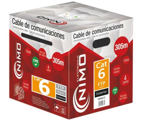 Cable para Datos Ftp Cat.6 Rígido Exterior, 305m