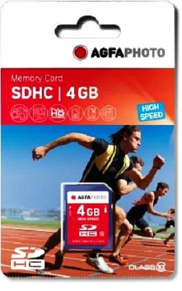 AgfaPhoto SDHC Cartão 4GB High Speed Class 10 UHS.