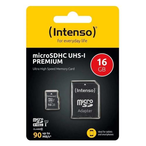 Cartão de Memória Micro Sd com Adaptador Intenso 34234 Uhs-I Premium Preto 16 Gb