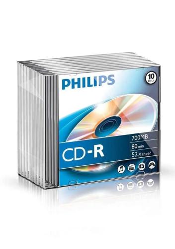 Pack 10x Cd-R 80min 700mb 52x - Philips