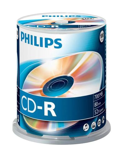 1x100 Philips Cd-R 80min 700mb 52x Sp