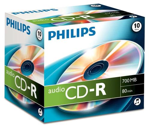 1x10 Philips CD-R 80 Min Audio JC