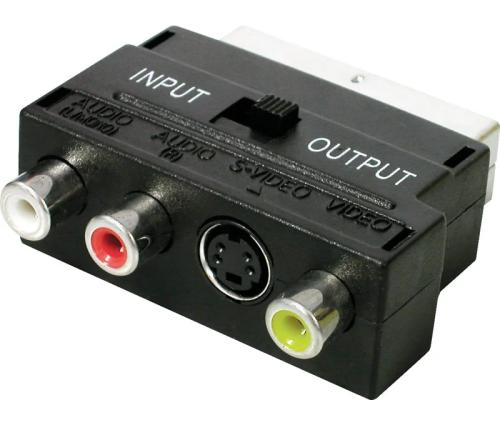 Euro Macho a 3 Rca Hembra Y S-Video Hembra