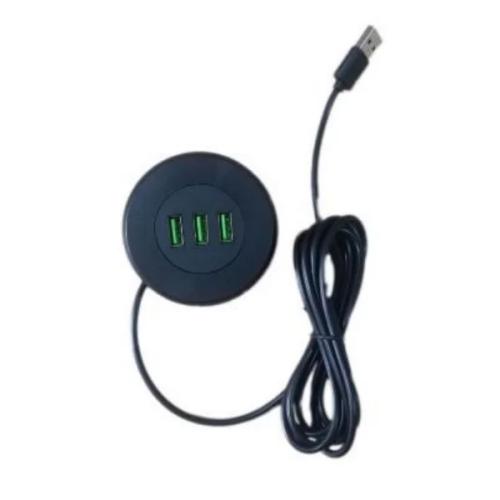 Hub 3 Salidas Negro para Empotrar