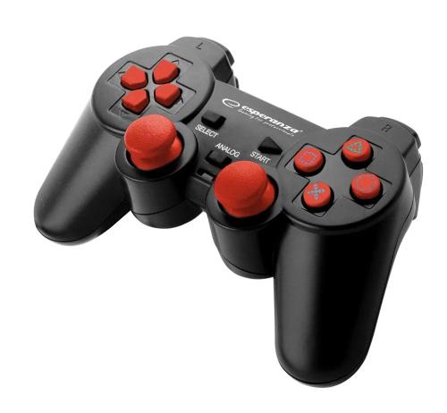 Comando C/ Vibração Para Pc/ps3 Vermelho Esperanza