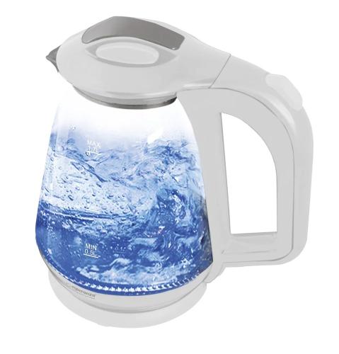 Esperanza Electric Kettle Glass With LED Light Missouri 1.7 L White