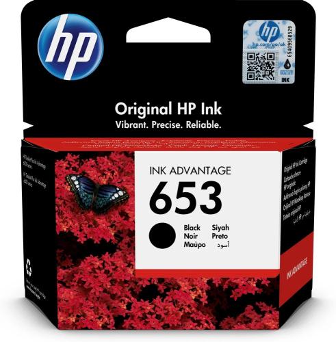 Hp 653, Original, Tinta à Base de Pigmentos, Pret.
