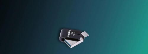 Philips 2 em 1 Preto 64 GB OTG USB C USB.